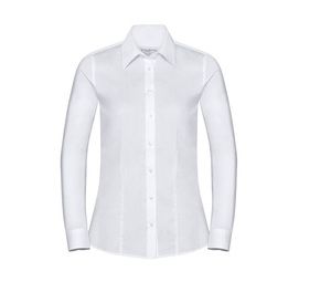 Russell Collection JZ62F - Ladies' Long Sleeve Easy Care Oxford Shirt White