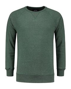 Lemon & Soda LEM3229 - Heavy Sweater Raglan Crewneck for him Forest Green Heather