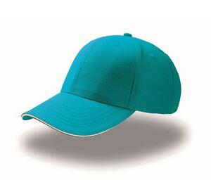 Atlantis AT094 - 6-panel cap with sandwich visor Turquoise / White