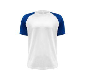 JHK JK905 - Baseball sport T-shirt White / Royal Blue