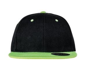 Result RC082 - 6 -sided flat visor cap Black / Lime