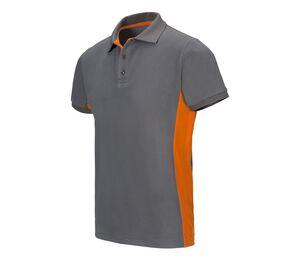 VELILLA V5504 - POLO BICOLORE MANCHES COURTES Grey/ Orange