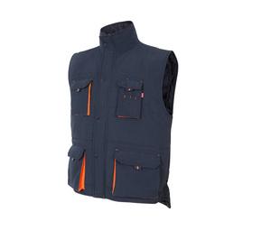 VELILLA V5902 - GILET MATELASSÉ BICOLORE MULTI-POCHES Navy / Orange