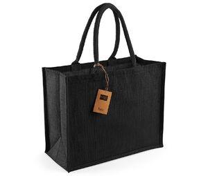 Westford Mill WM407 - Jute classic shopper Black / Black