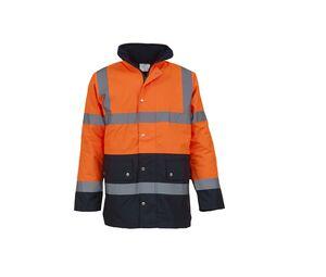 Yoko YK302 - High visibility two-tone parka Hi Vis Orange/Navy