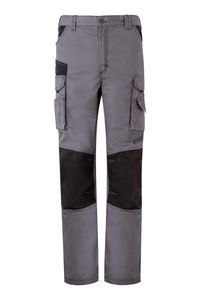 Velilla 103011B - TWO-TONE CANVAS TROUSERS Grey/Black