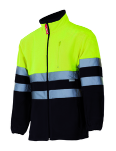 Velilla 183 - HV TWO-TONE FLEECE JACKET BLACK/HI-VIS YELLOW