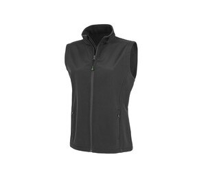 RESULT RS902F - WOMENS RECYCLED 2-LAYER PRINTABLE SOFTSHELL BODYWARMER Black
